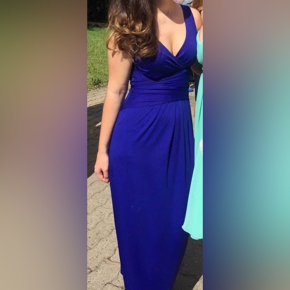 Royal Blue Wrapped Maxi Dress Stretchy Elegant Comfortable XS Slimming effect - Picture 3 of 12